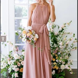 Revelry Eliza Chiffon Wrap Dress - Cabernet